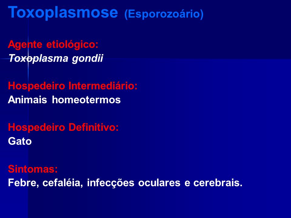 Toxoplasmose (Esporozoário)