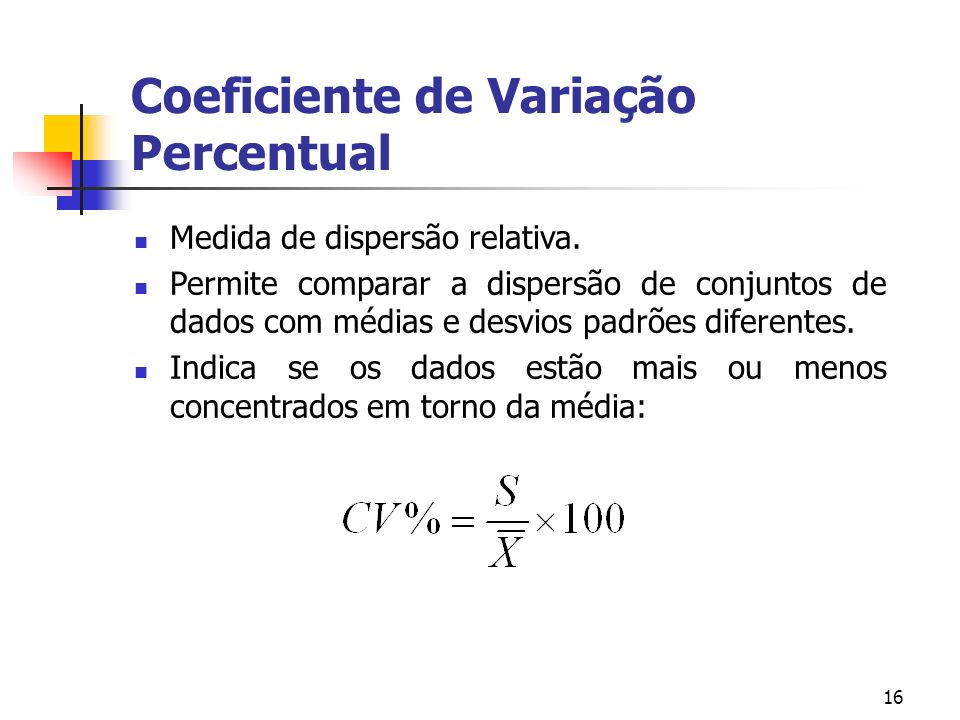 Coeficiente de Variação Percentual