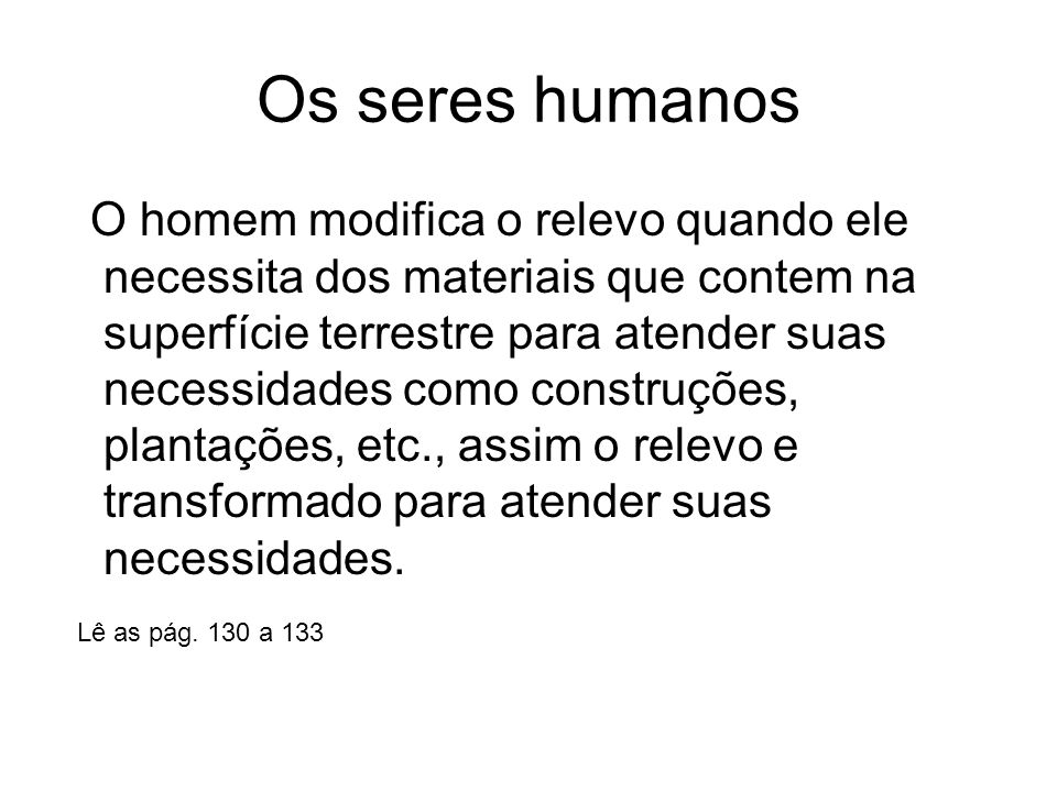 Os seres humanos