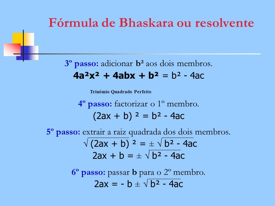 Fórmula de Bhaskara ou resolvente