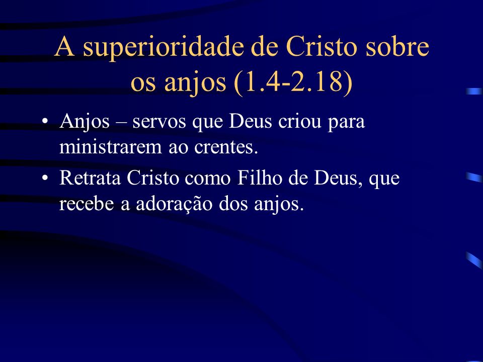 A superioridade de Cristo sobre os anjos ( )