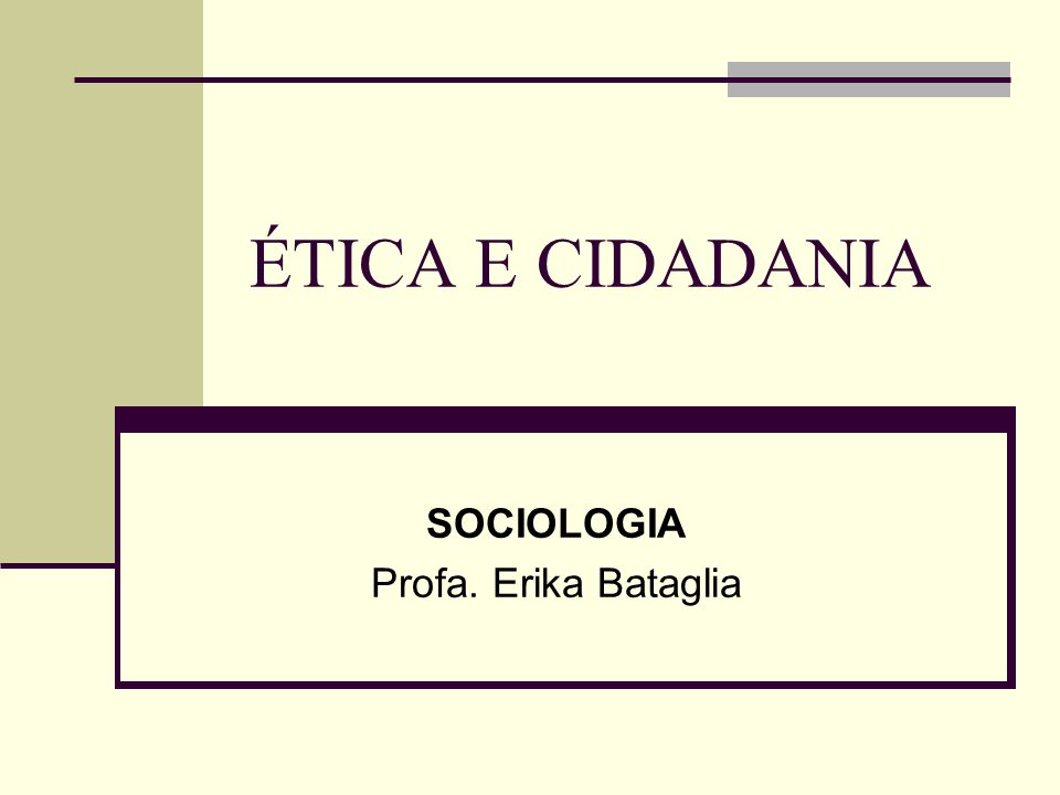 SOCIOLOGIA Profa. Erika Bataglia