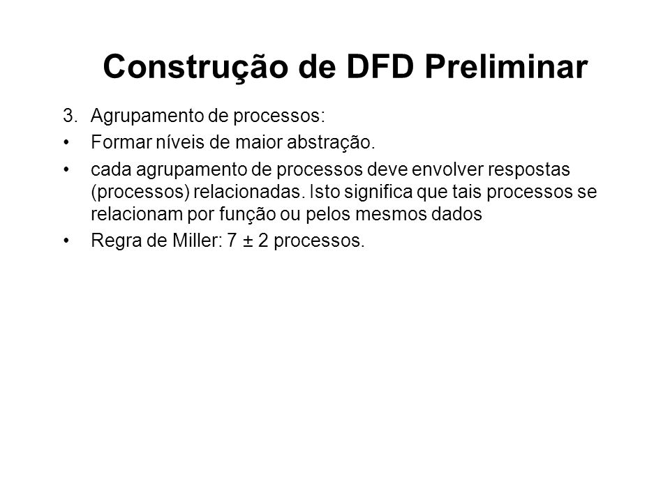 Construção de DFD Preliminar