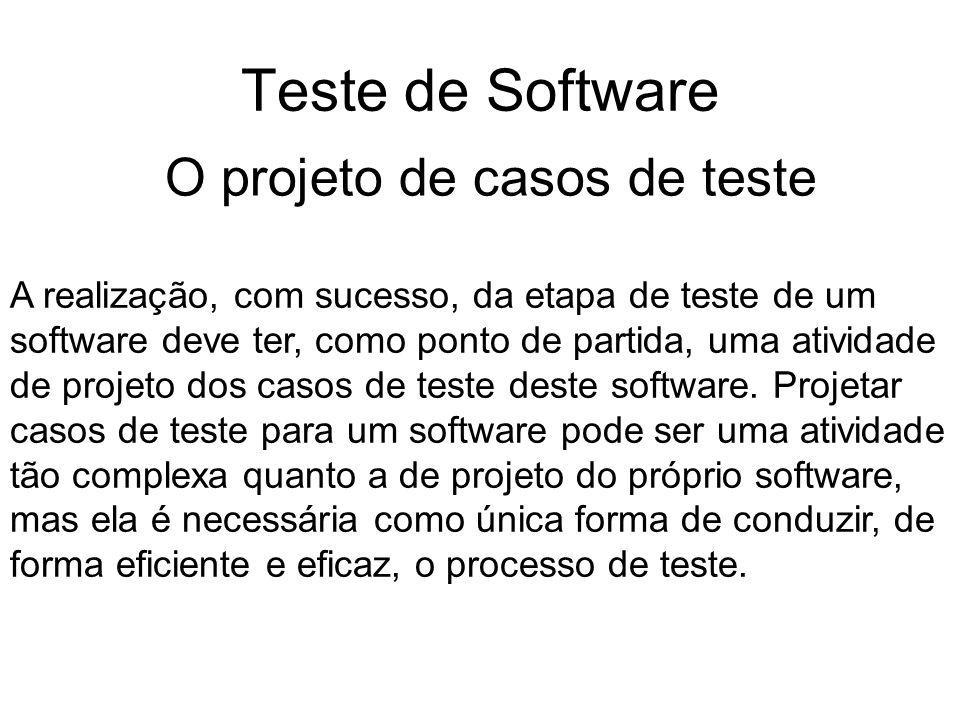 Teste de Software O projeto de casos de teste