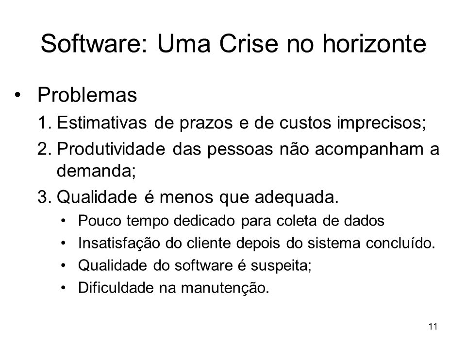 Software: Uma Crise no horizonte