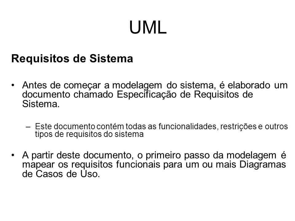 UML Requisitos de Sistema