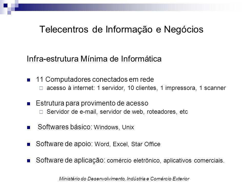 Telecentros de Informação e Negócios