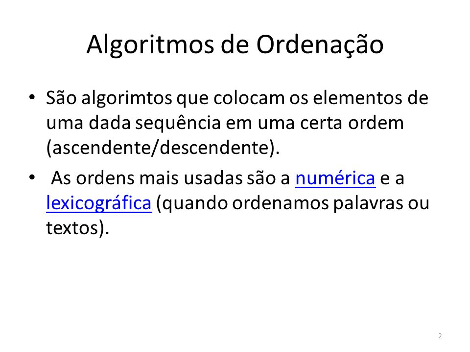 PPT - Algoritmos de ordenação PowerPoint Presentation, free download -  ID:3628141