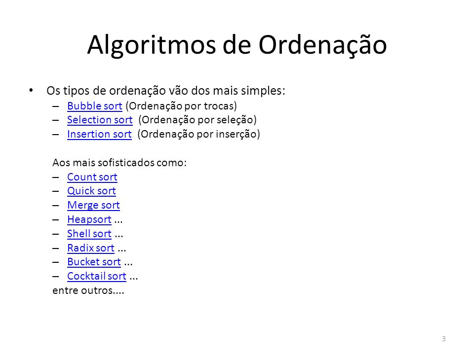 PPT - Algoritmos de ordenação PowerPoint Presentation, free download -  ID:3628141