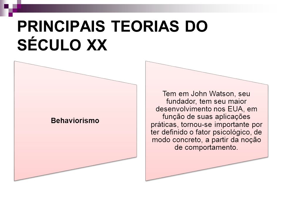 PRINCIPAIS TEORIAS DO SÉCULO XX