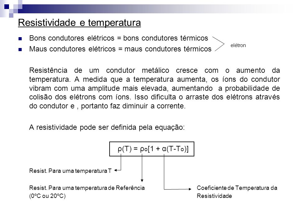Resistividade e temperatura