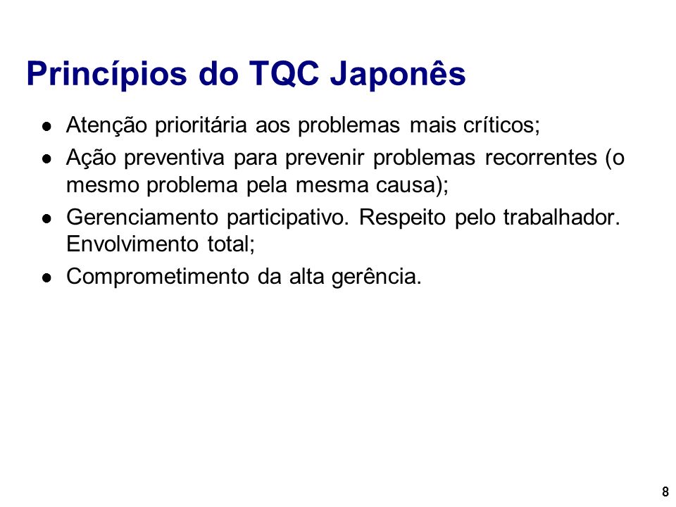 Princípios do TQC Japonês