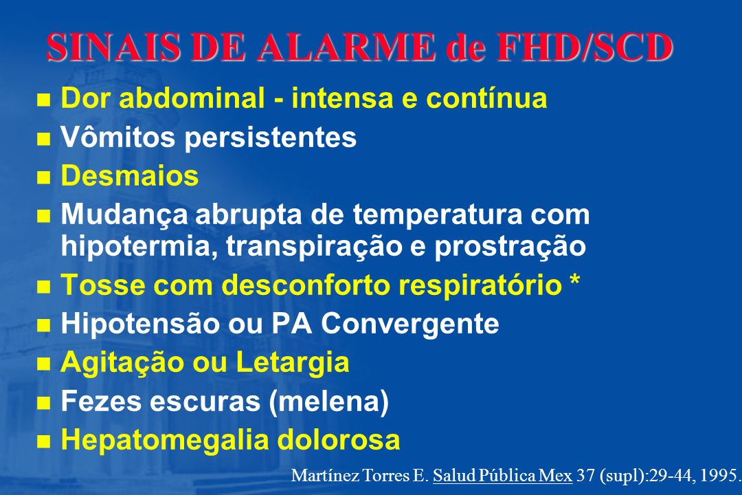 SINAIS DE ALARME de FHD/SCD