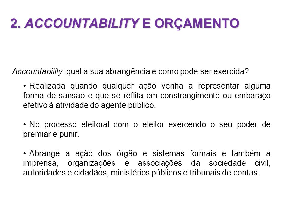 2. ACCOUNTABILITY E ORÇAMENTO