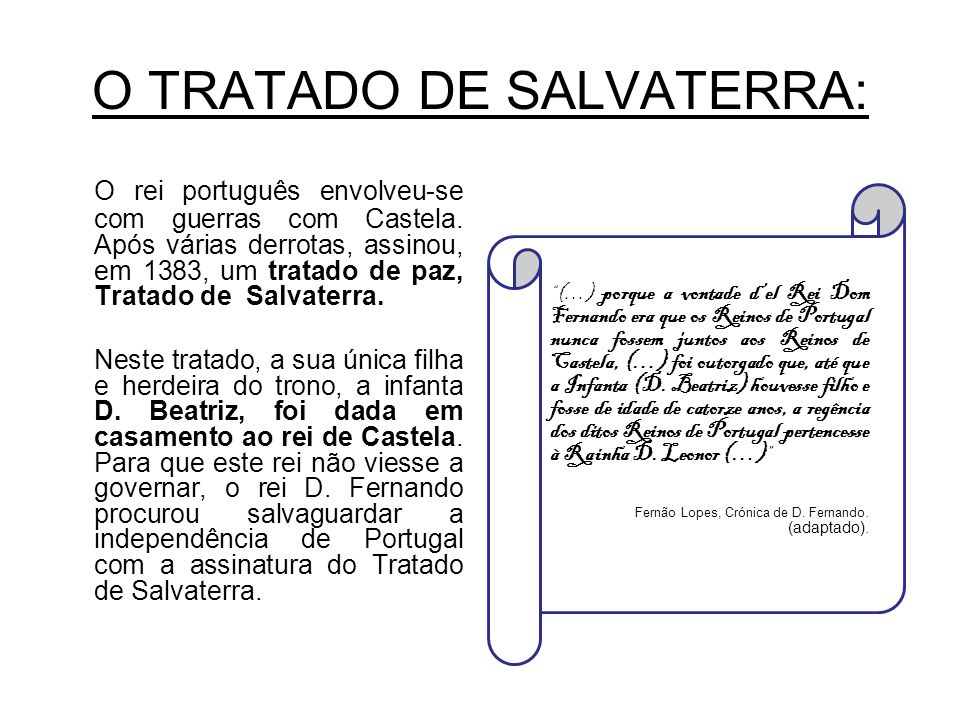 O TRATADO DE SALVATERRA:
