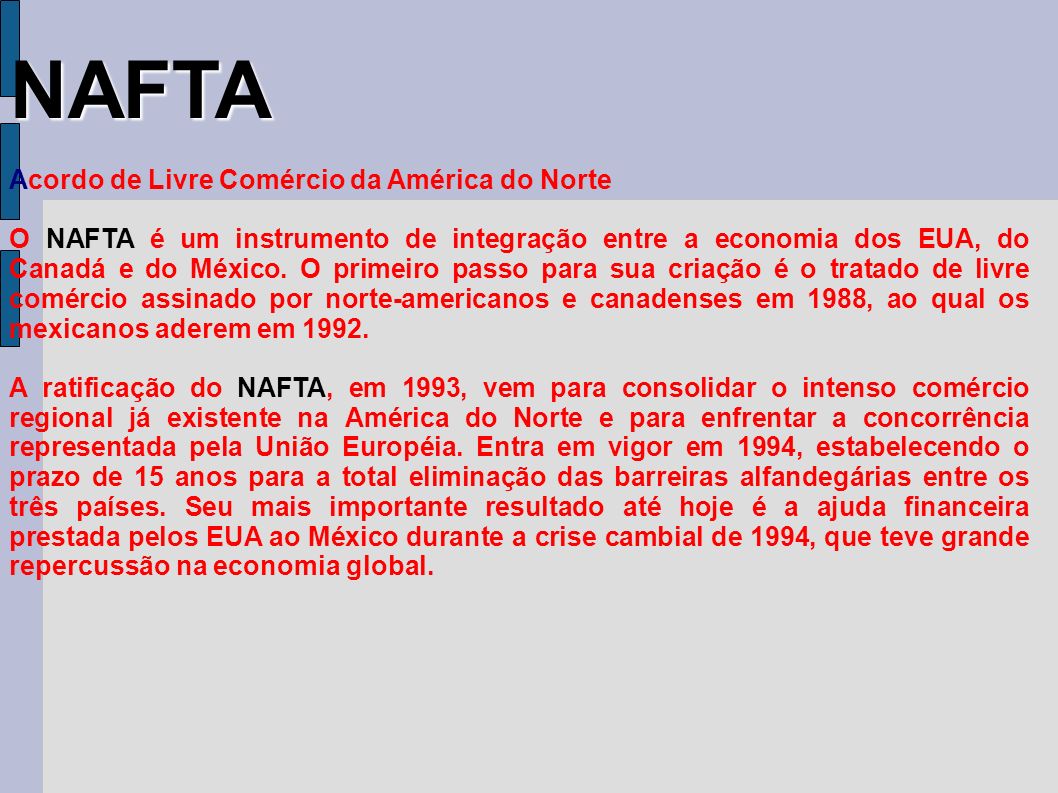 NAFTA Acordo de Livre Comércio da América do Norte