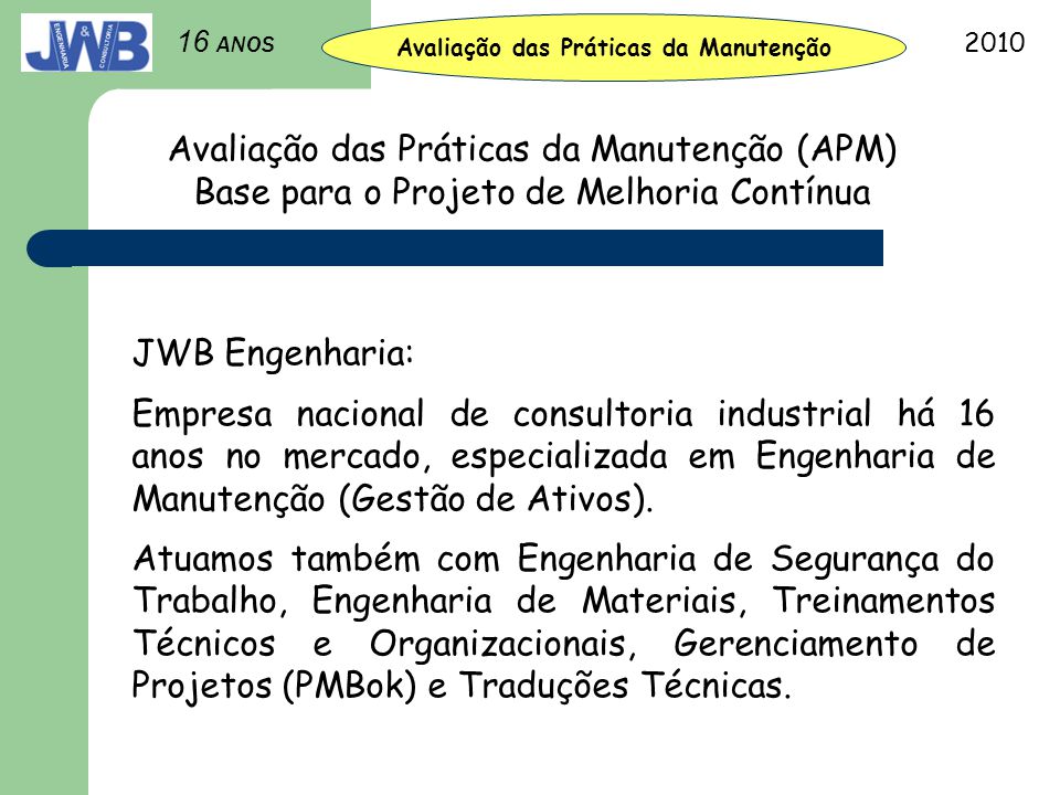 Pirâmide de manutenção por meio da melhoria contínua.