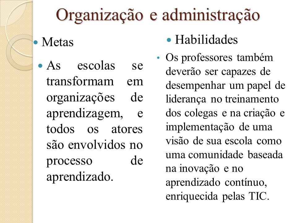 Organização e administração