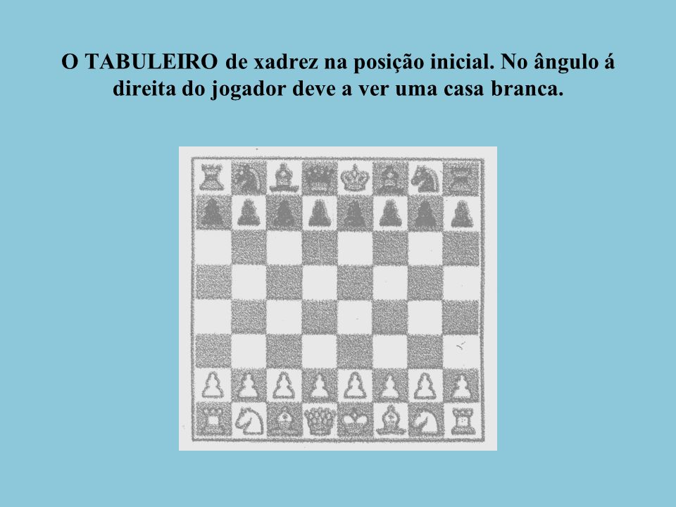 O mundo do xadrez!: Posição Inicial das Peças