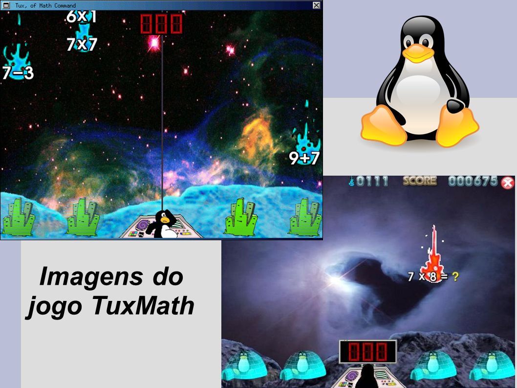 Imagens do jogo TuxMath