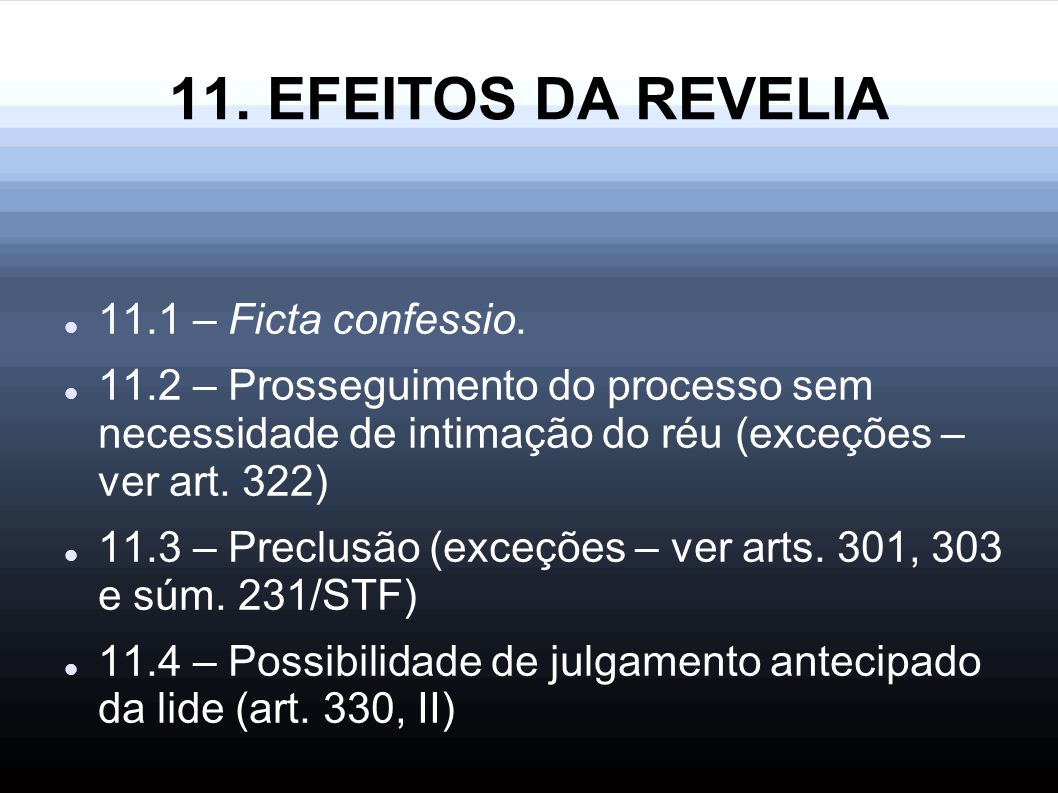 Curso de Revelia no Procedimento Sumário