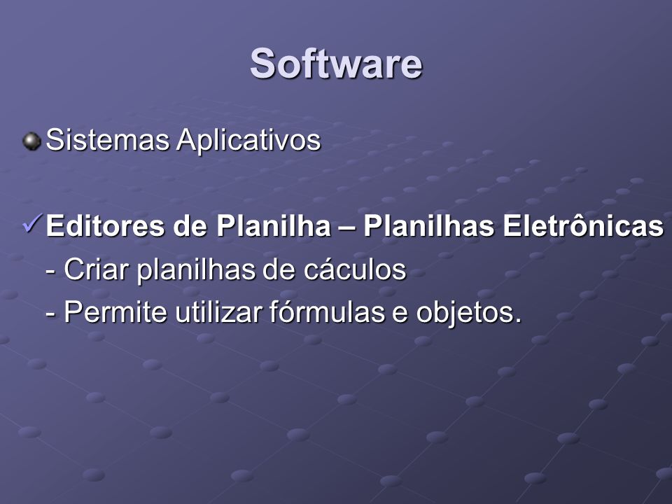 Software Sistemas Aplicativos