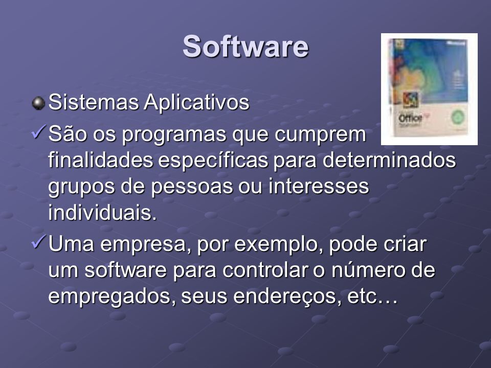 Software Sistemas Aplicativos