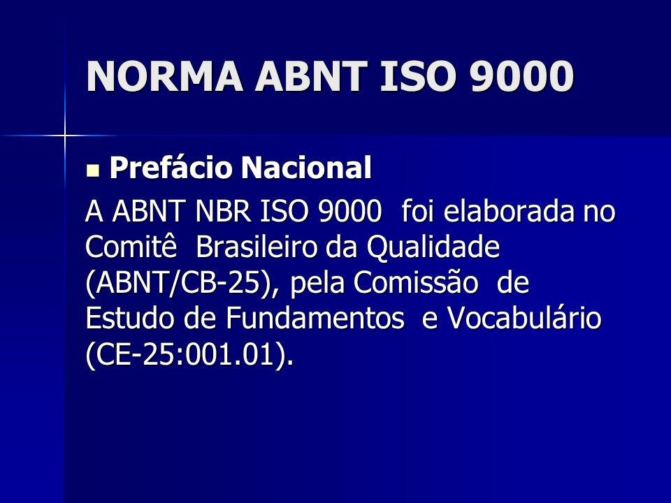 NORMA ABNT ISO 9000 Prefácio Nacional