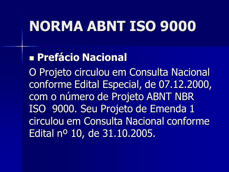 NORMA ABNT ISO 9000 Prefácio Nacional