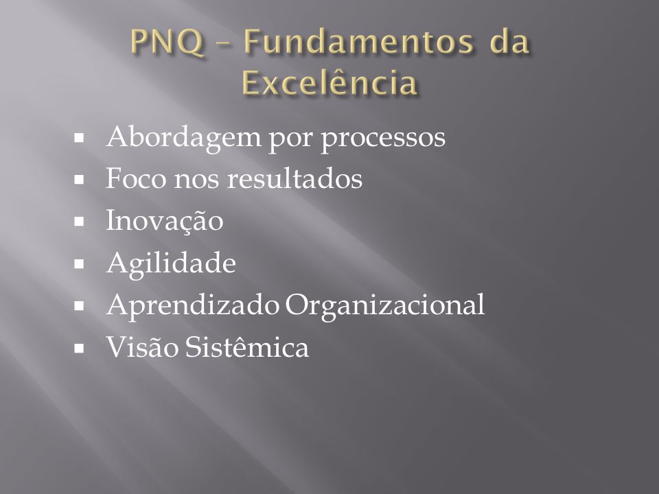 PNQ – Fundamentos da Excelência
