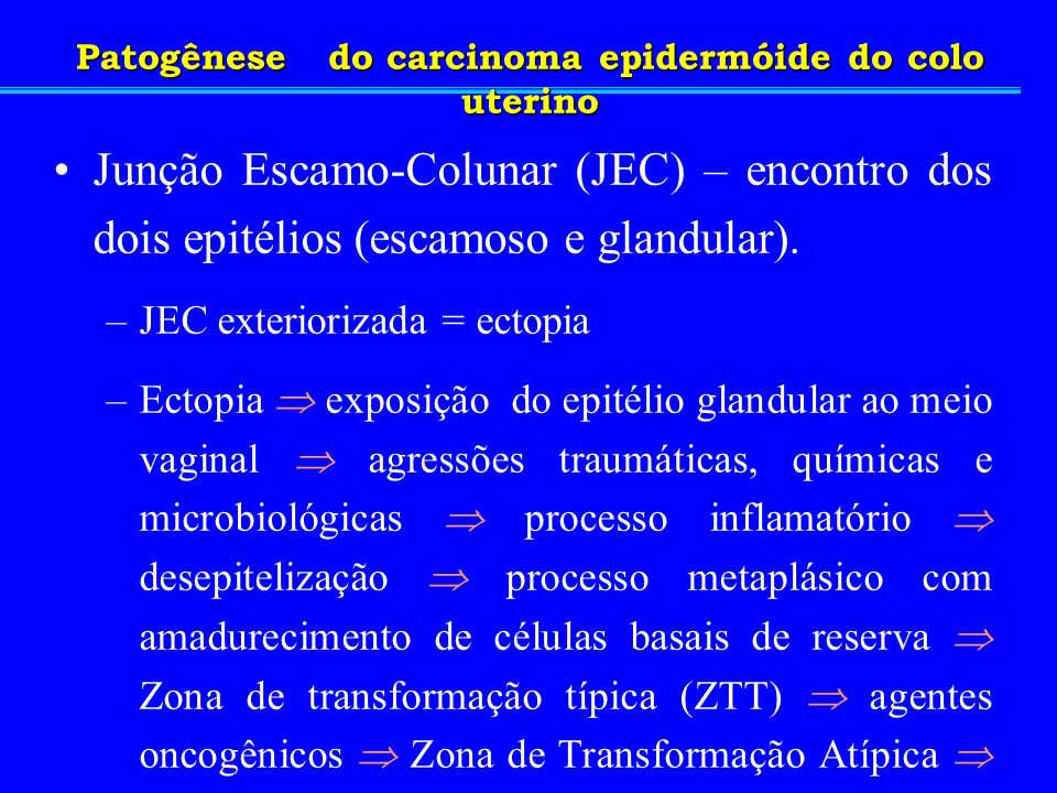 Patogênese do carcinoma epidermóide do colo uterino