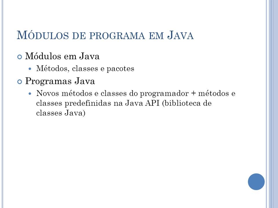 Módulos de programa em Java