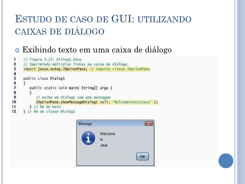 Estudo de caso de GUI: utilizando caixas de diálogo