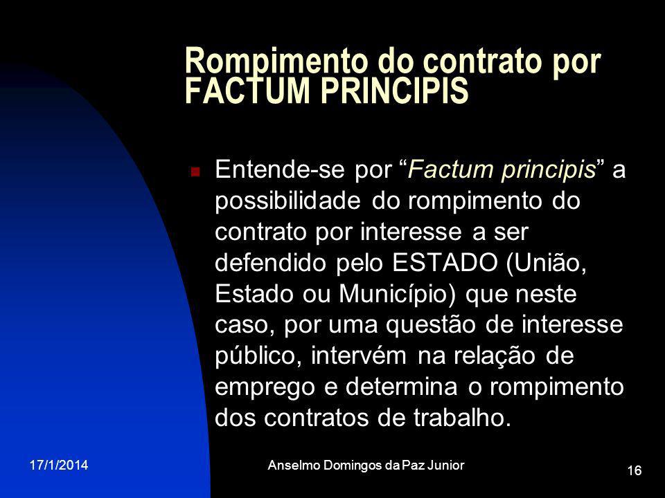 Rompimento do contrato por FACTUM PRINCIPIS