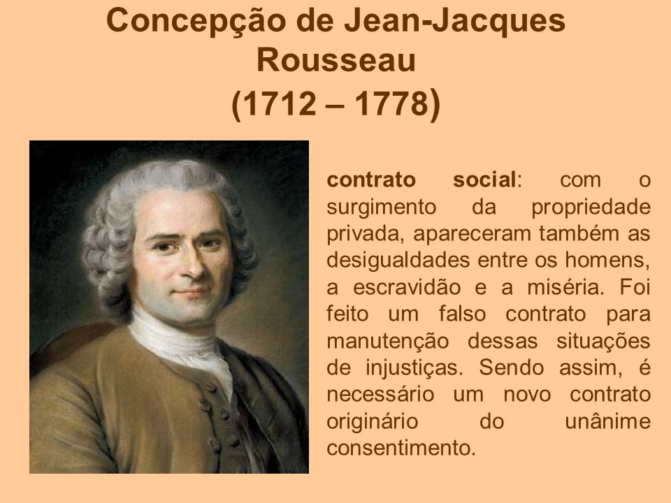 Concepção de Jean-Jacques Rousseau (1712 – 1778)