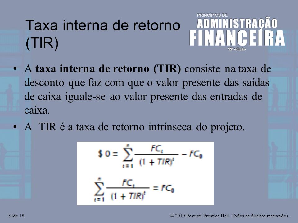 Taxa interna de retorno (TIR)