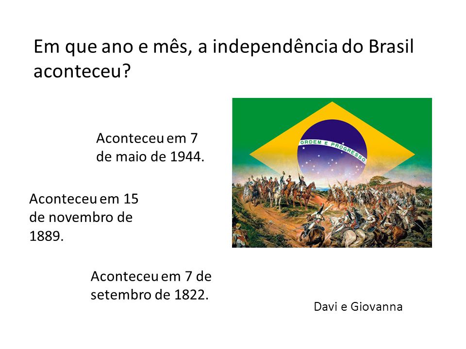 Quiz de História do Brasil.