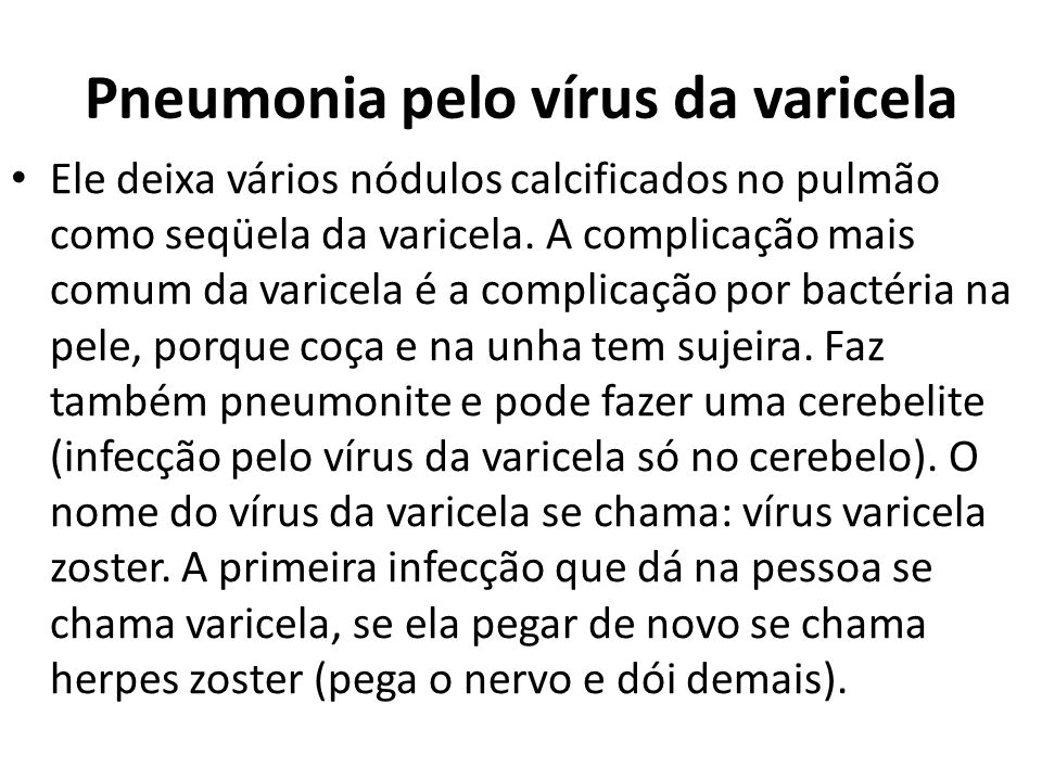 Pneumonia pelo vírus da varicela