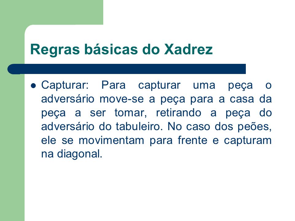 Regras Resumidas Xadrez