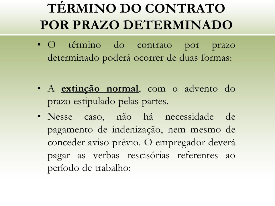 DURAÇÃO DO CONTRATO DE TRABALHO - ppt carregar