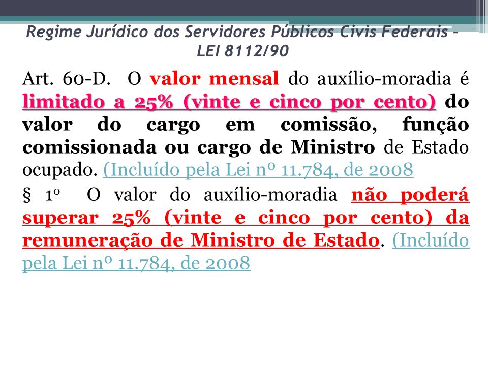 Regime Jurídico dos Servidores Públicos Civis Federais – LEI 8112/90
