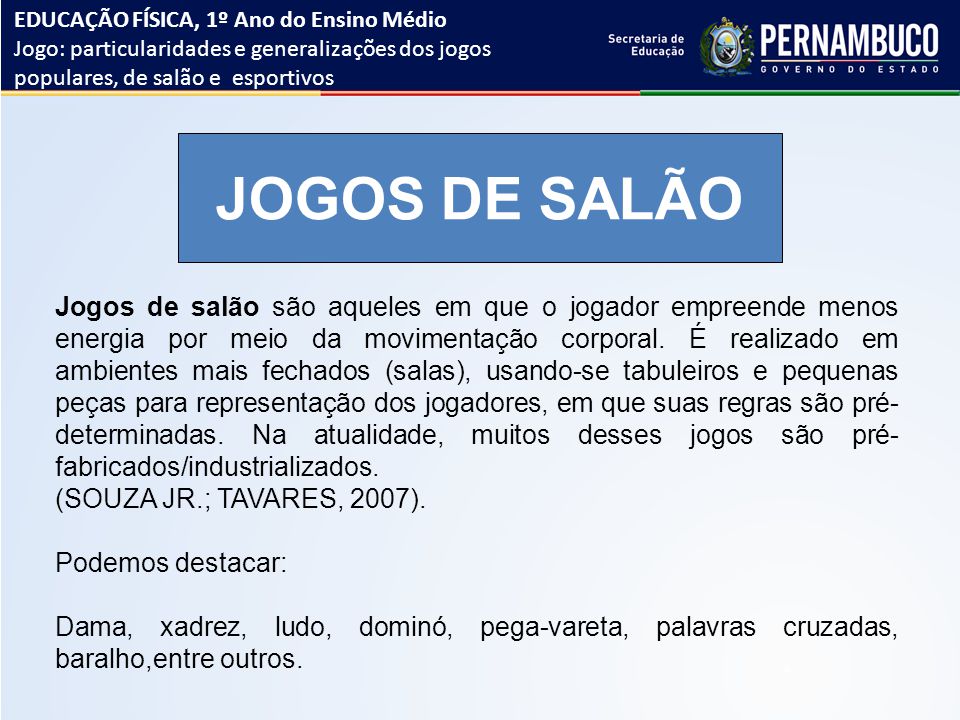 Educação física - Jogos de salão 