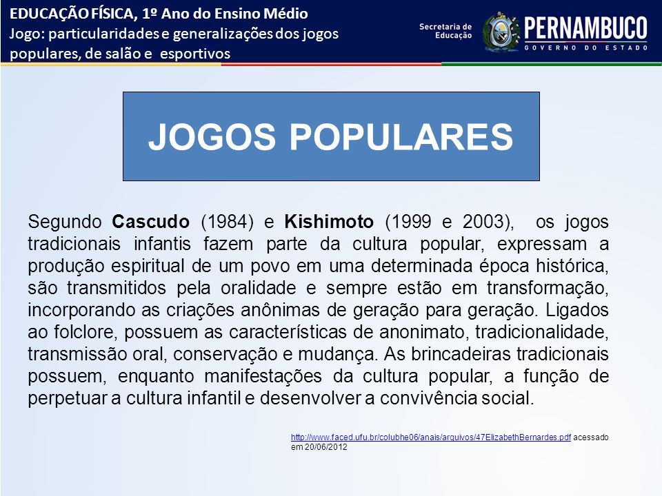 Particularidades e Generalizações Dos Jogos Populares, de Salão e Esportivos, PDF, Lazer