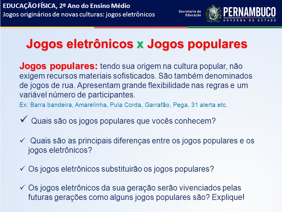 JOGOS ELETRÔNICOS - Educação Física 