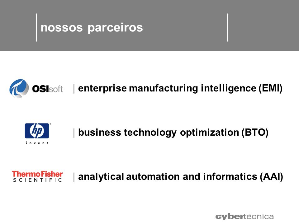 nossos parceiros | enterprise manufacturing intelligence (EMI)