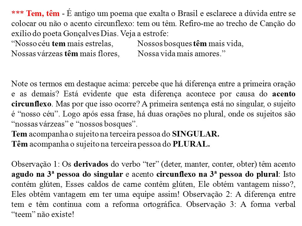 Tem” ou “têm”: qual é o certo?