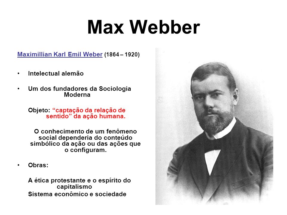 Max Webber Maximillian Karl Emil Weber (1864 – 1920)