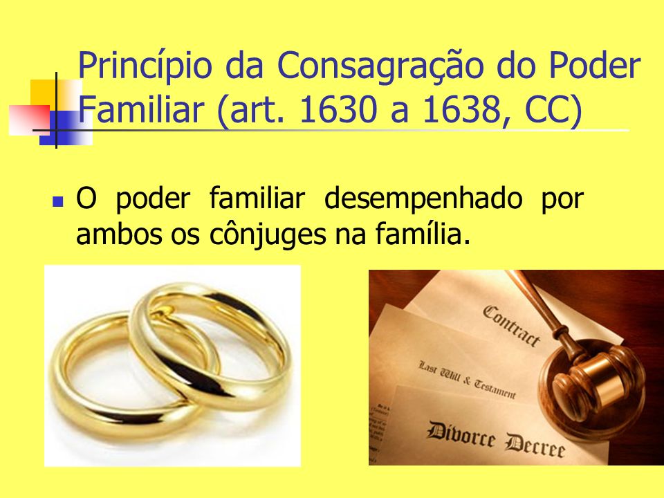 Princípio da Consagração do Poder Familiar (art a 1638, CC)