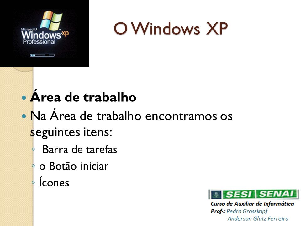 O Windows XP Área de trabalho