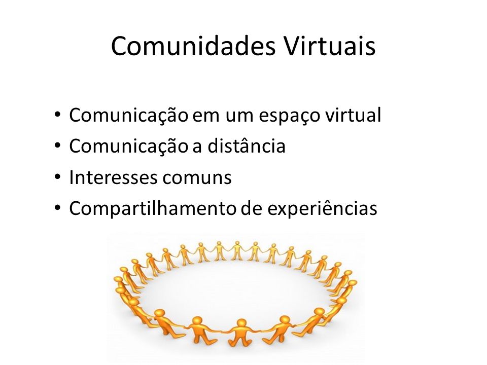 Comunidades Virtuais Comunicação em um espaço virtual